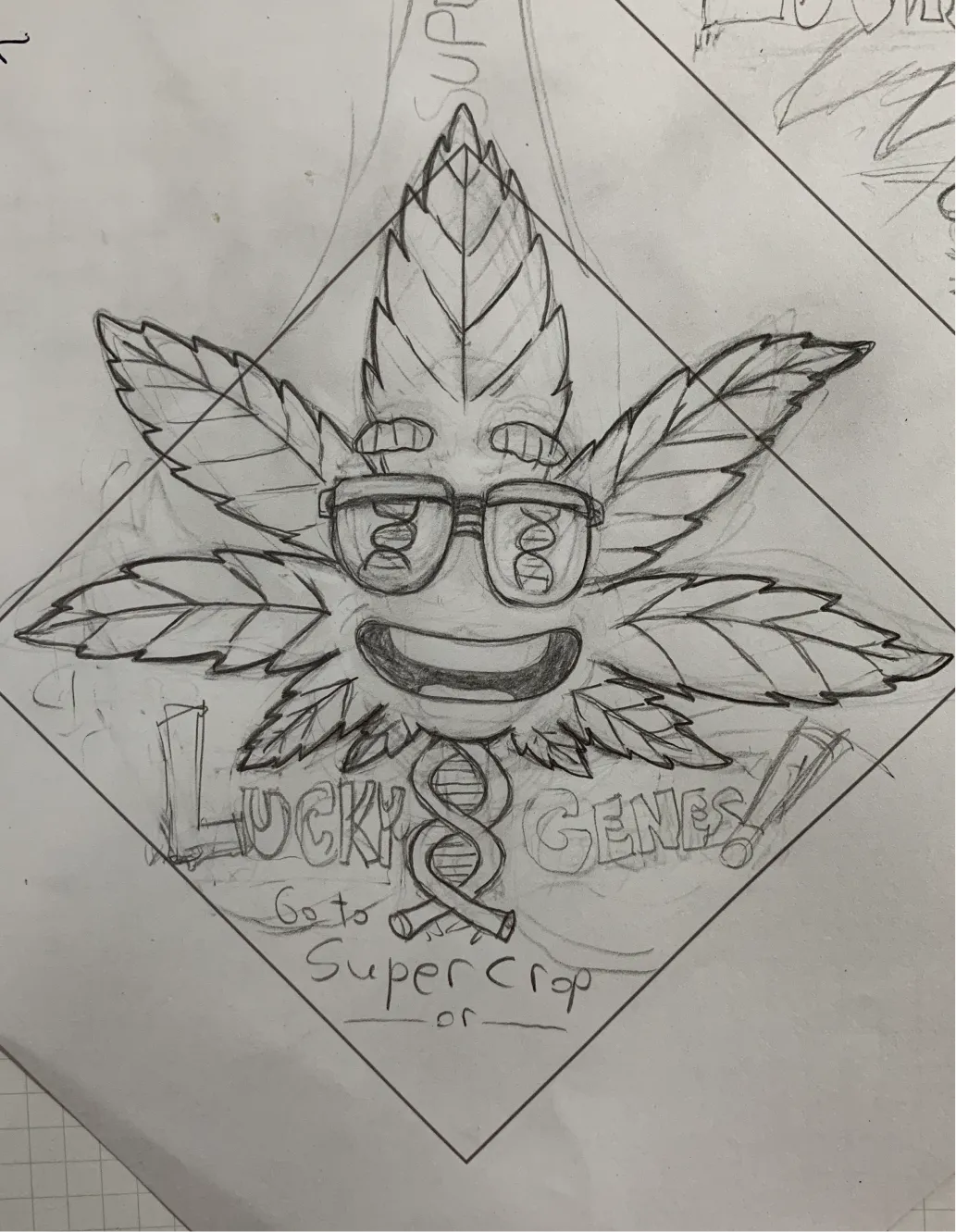 Marijuana Bowl Supercrop Sketch